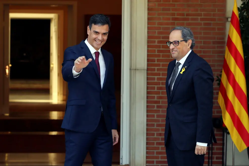 Primera reunión entre Pedro Sánchez y Quim Torra