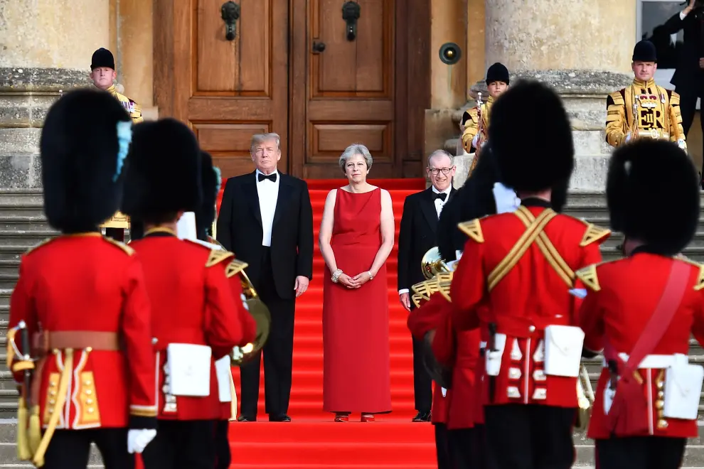 Trump junto la primera ministra del Reino Unido, Theresa May