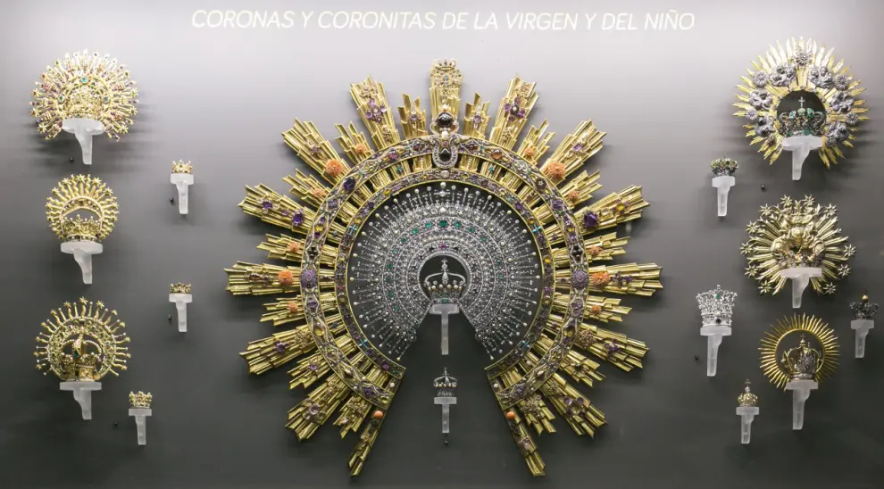 Joyas de la Virgen que se pueden ver en el Museo Pilarista.
