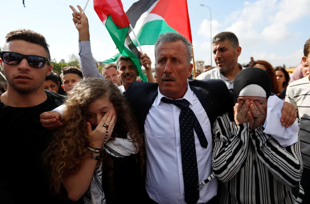 La adolescente palestina Ahed Tamimi sale de prisión