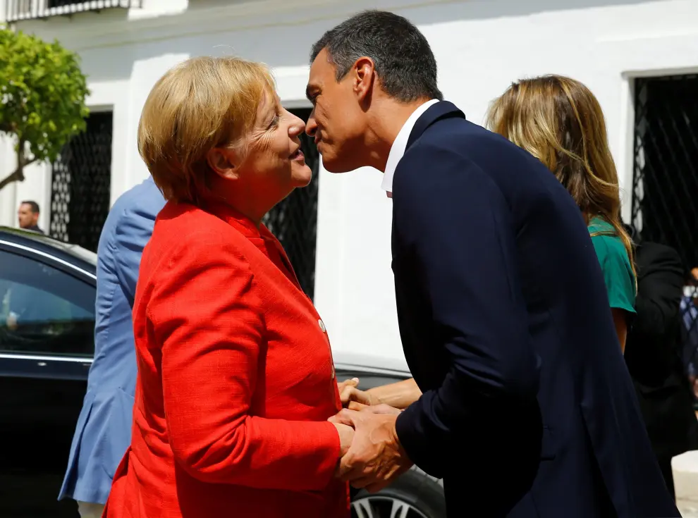 Pedro Sánchez recibe a Angela Merkel