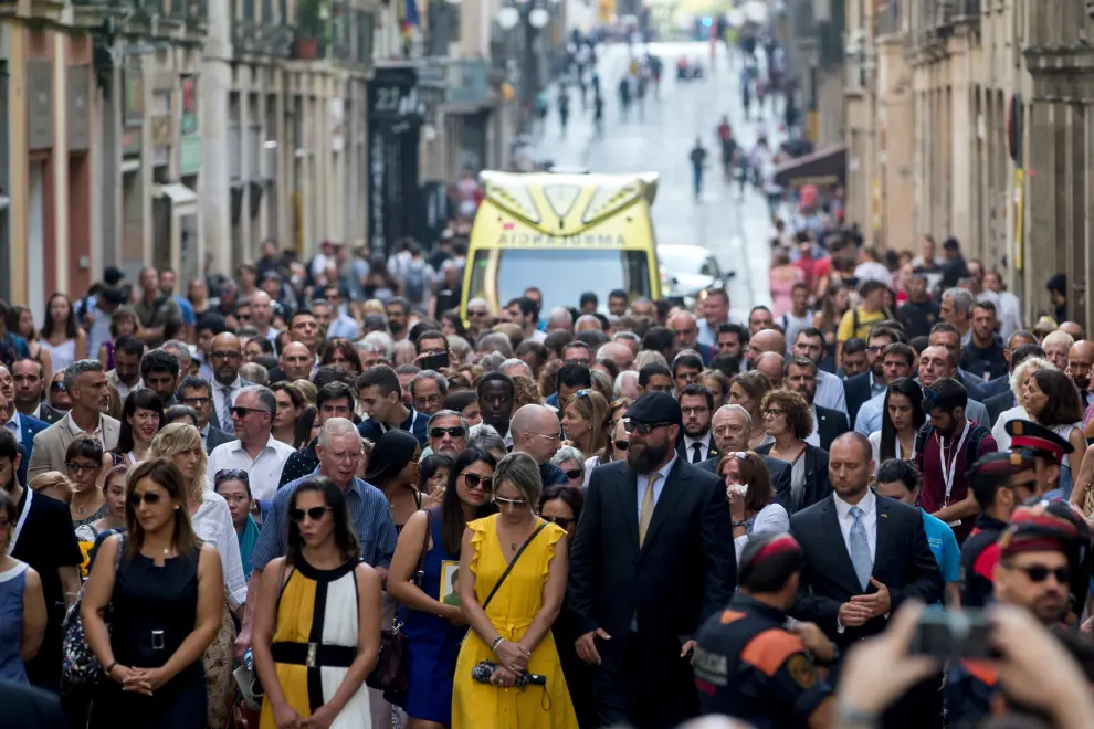Homenaje a las víctimas del atentado de Cataluña