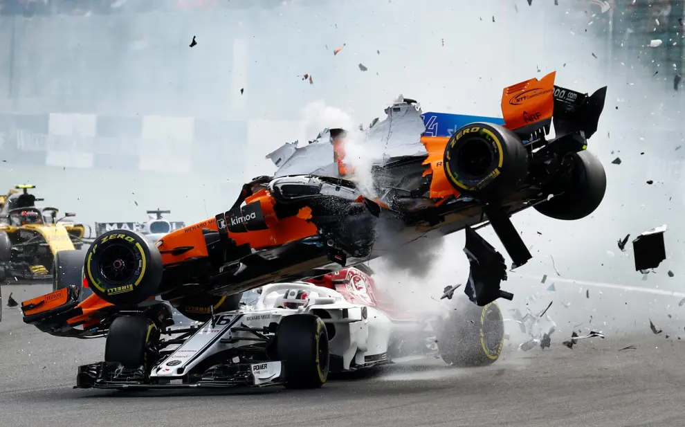 Accidente de Alonso en el circuito de Spa