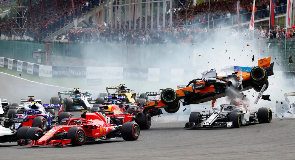 Accidente de Alonso en el circuito de Spa