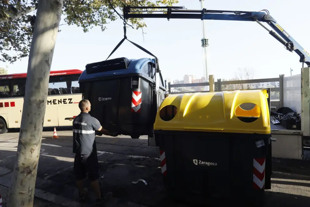 Quema de contenedores  en tres calles de Zaragoza