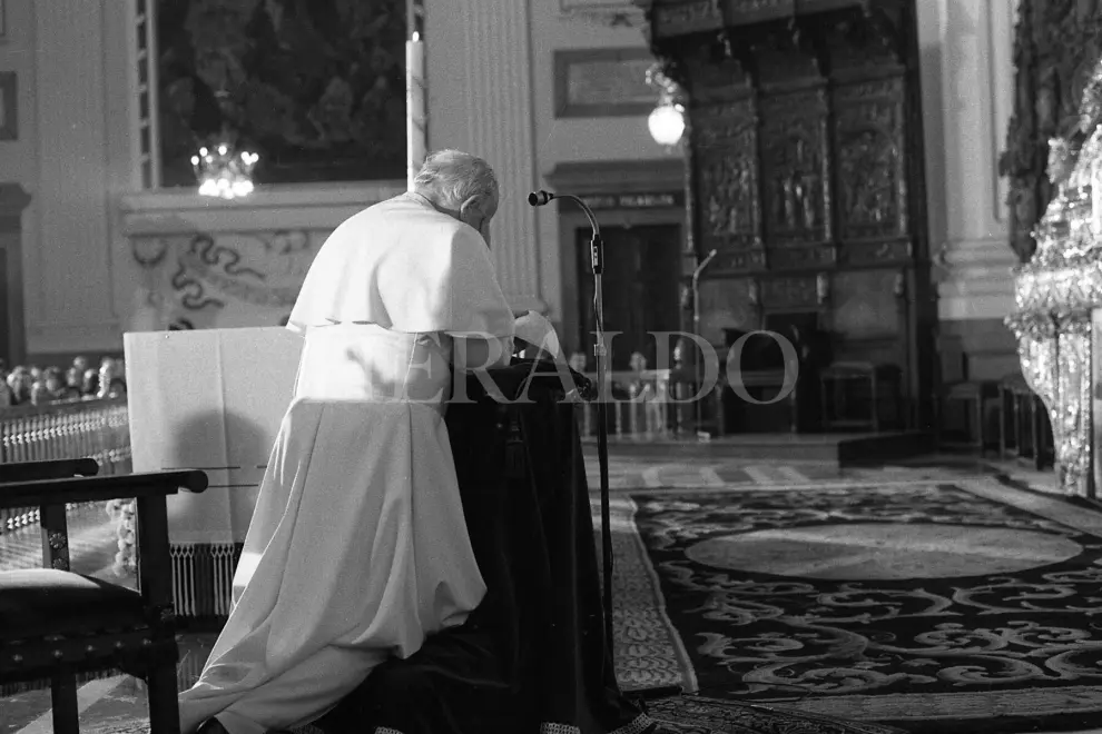 Primera visita del Papa Juan Pablo II a la basílica del Pilar de Zaragoza el 6 de noviembre de 1982