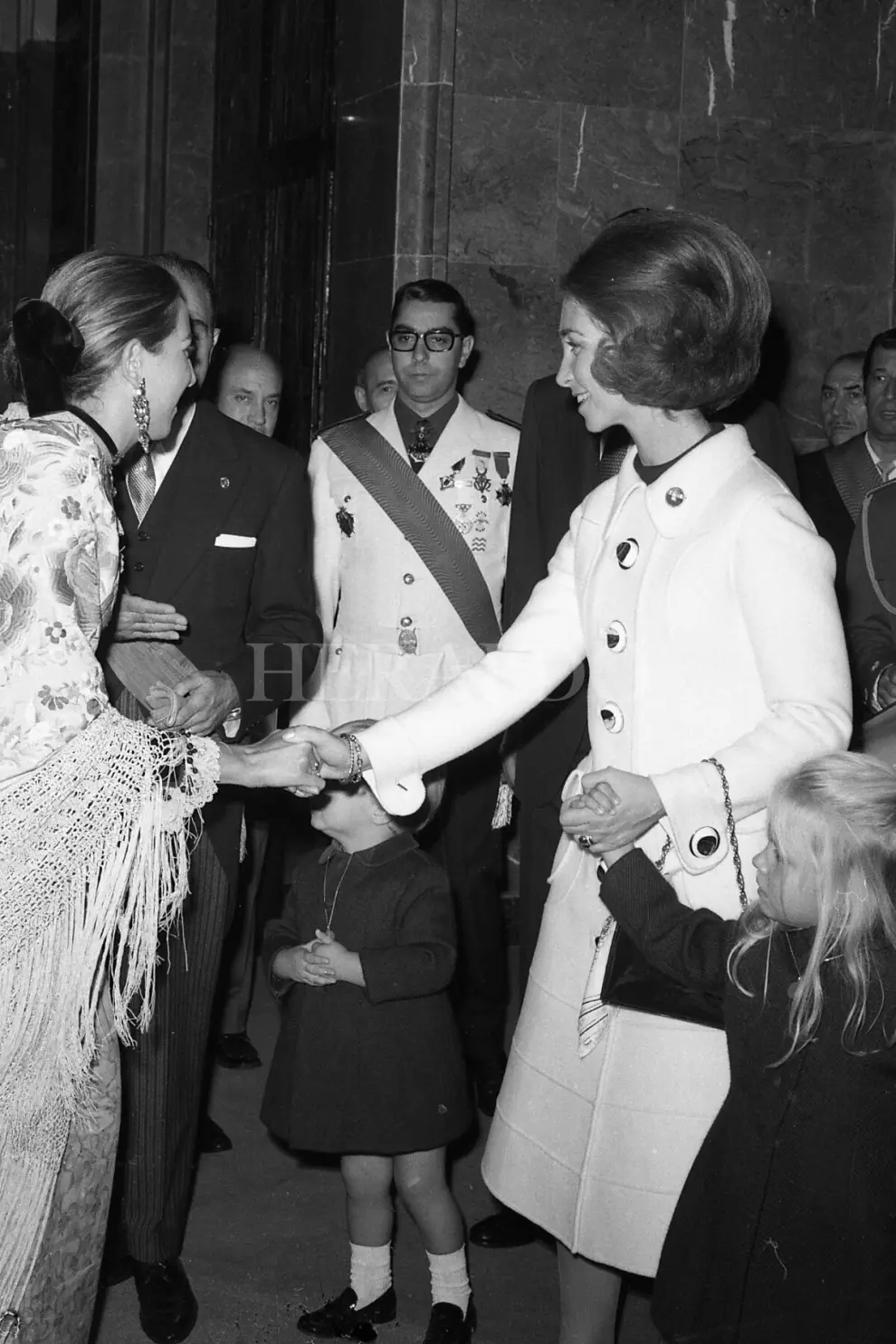 Primera visita de la Familia Real a Zaragoza tras la proclamación de Juan Carlos I como rey de España. Visita realizada el 14 de diciembre de 1975