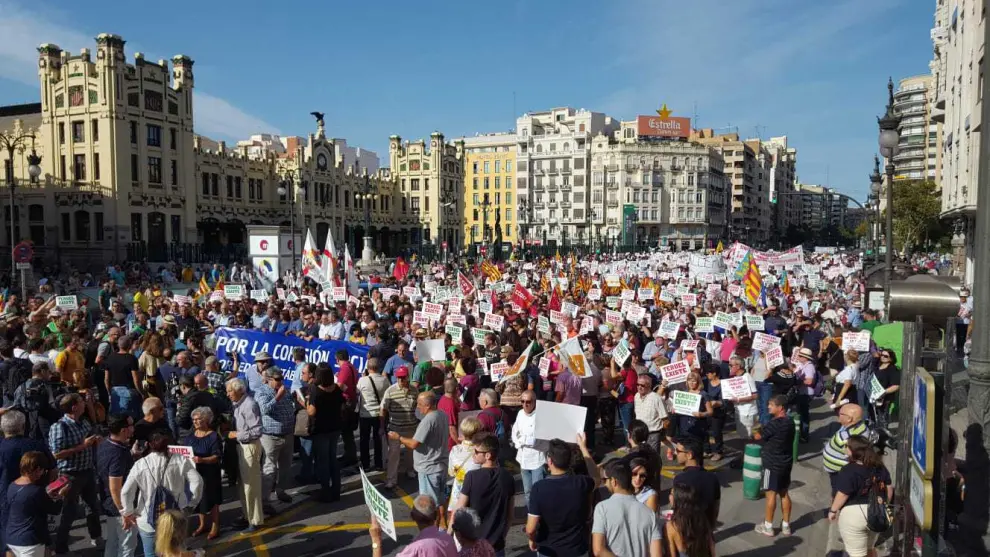Manifestación por el tren en Valencia