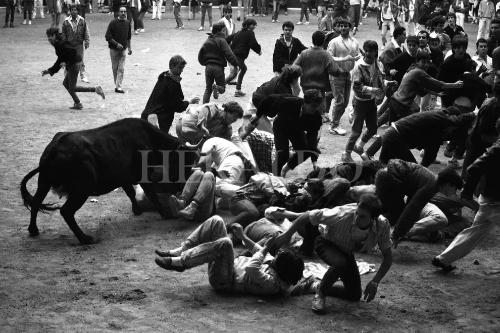 Las vaquillas en las Fiestas del Pilar de Zaragoza de 1989