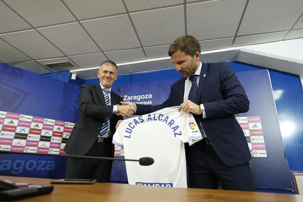 Presentación de Lucas Alcaraz como nuevo entrenador del Real Zaragoza