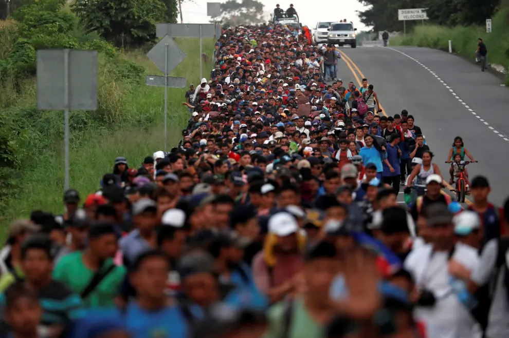El avance de la caravana de inmigrantes