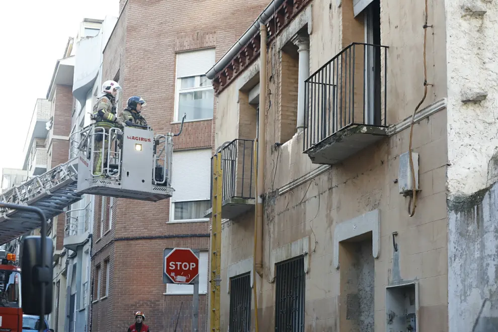 Incendio en una casa de okupas en Zaragoza