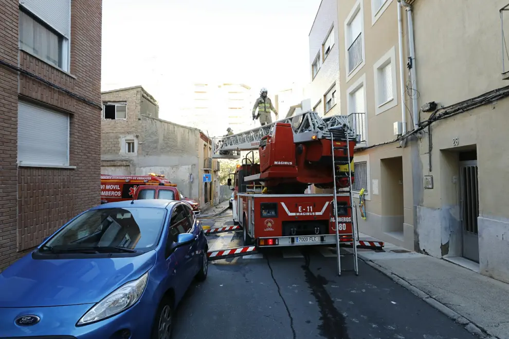 Incendio en una casa de okupas en Zaragoza