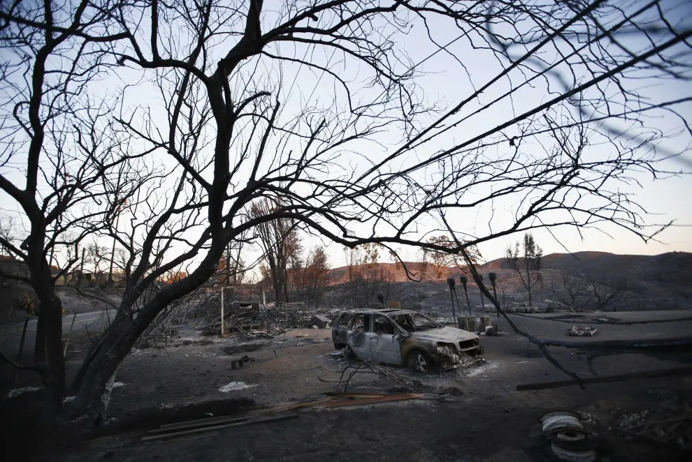 Imagen de una zona devastada por los incendios en California.