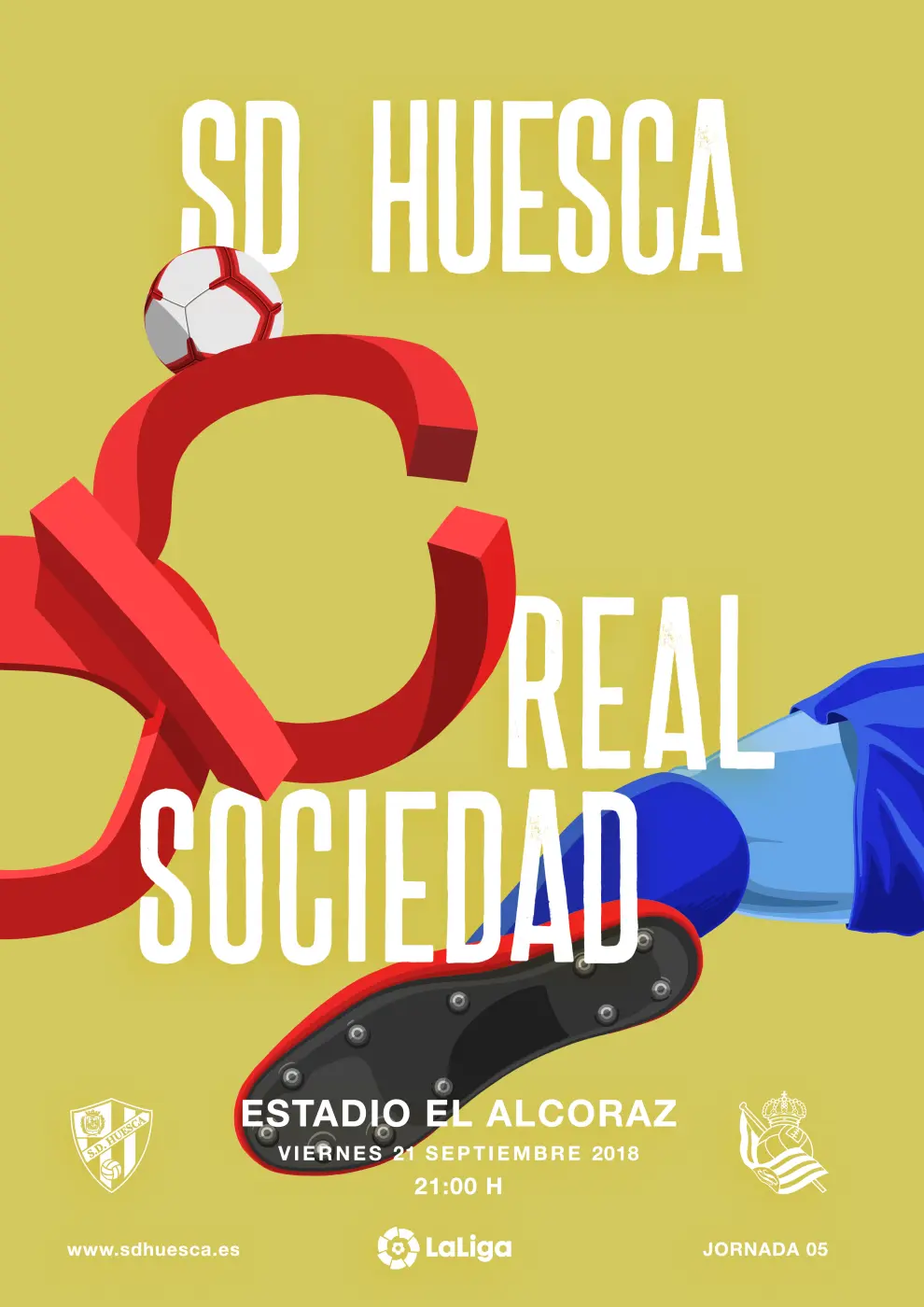 Los originales carteles de los partidos de la SD Huesca