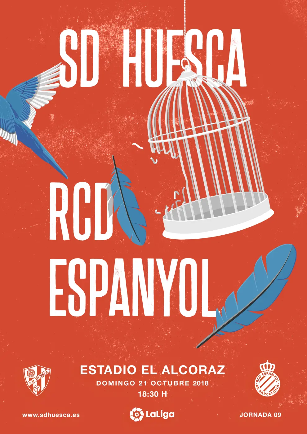 Los originales carteles de los partidos de la SD Huesca