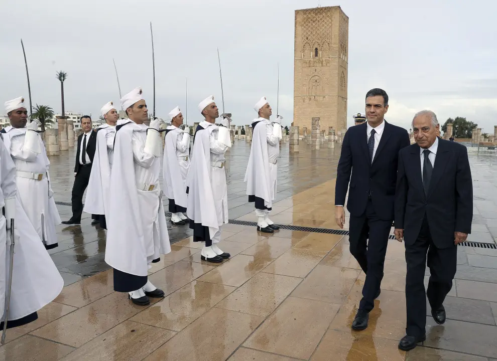 Imágenes de la visita de Pedro Sánchez a Marruecos