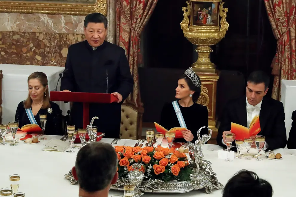 Cena de gala que los Reyes de España ofrecen al mandatario chino.