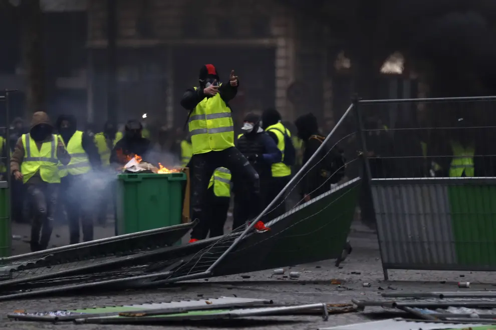 Protestas de los 'chalecos amarillos' en París.