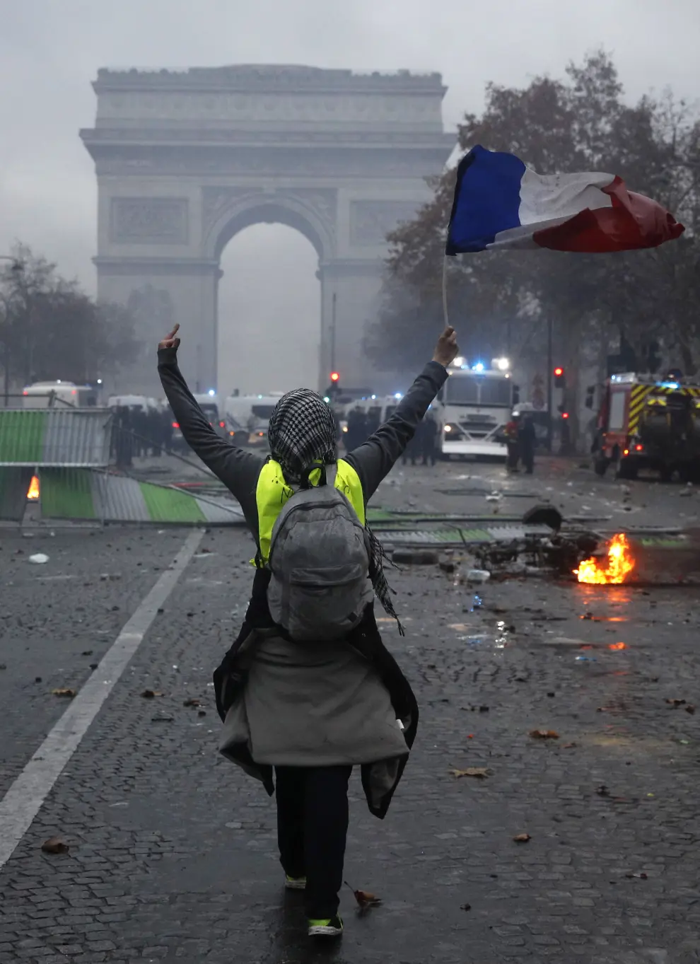 Protestas de los 'chalecos amarillos' en París.