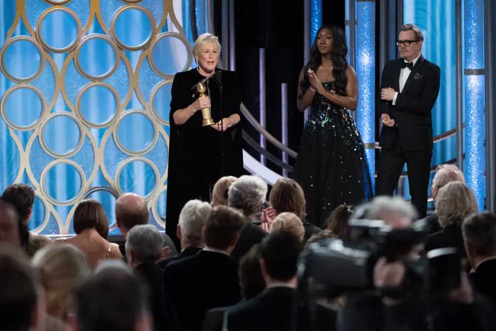 Glenn Close, mejor actriz de drama, en la gala de entrega de la 76 edición de los Globos de Oro