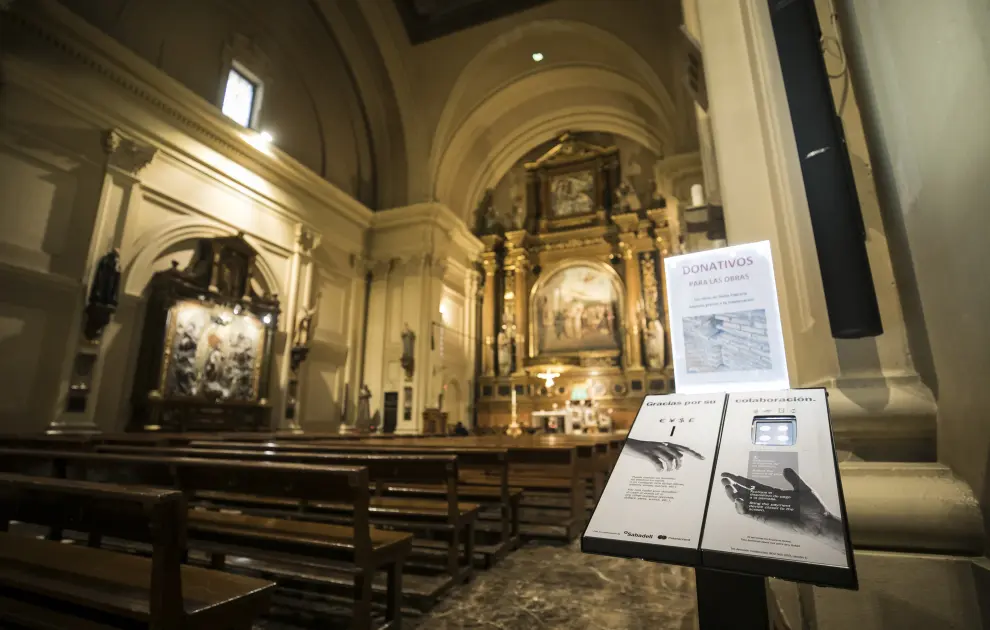 Un cepillo con datáfono en la basílica de Santa Engracia