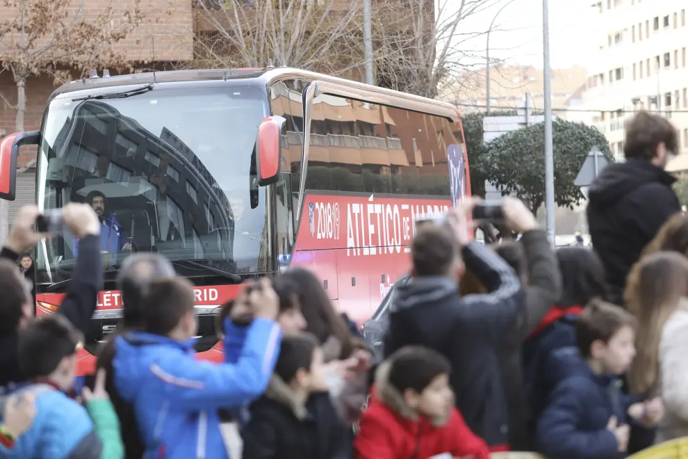 Llegada del Atlético de Madrid a Huesca