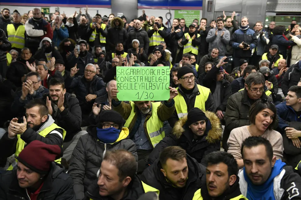 Cuarta jornada de huelga de taxistas en Madrid