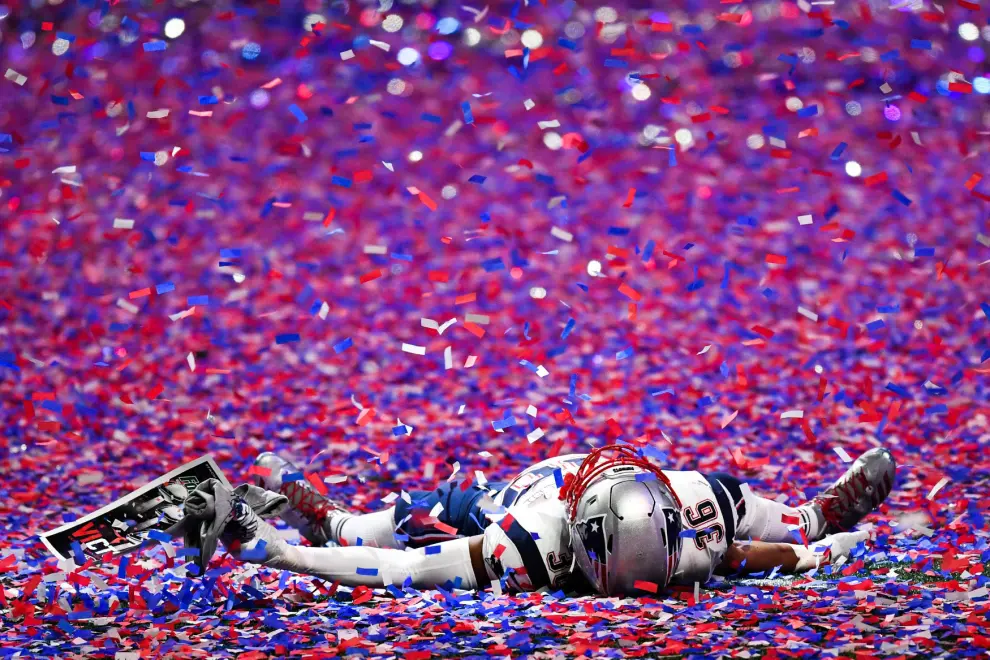 Partido de la Super Bowl y celebración de los Patriots