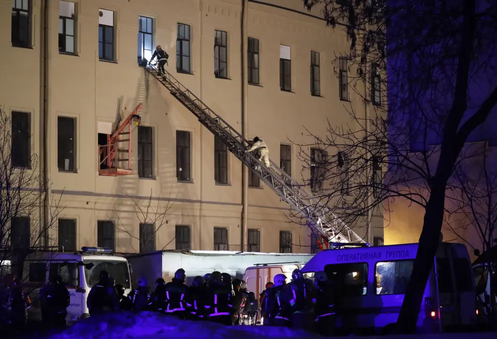 Derrumbe del techo de un edificio universitario en San Petersburgo