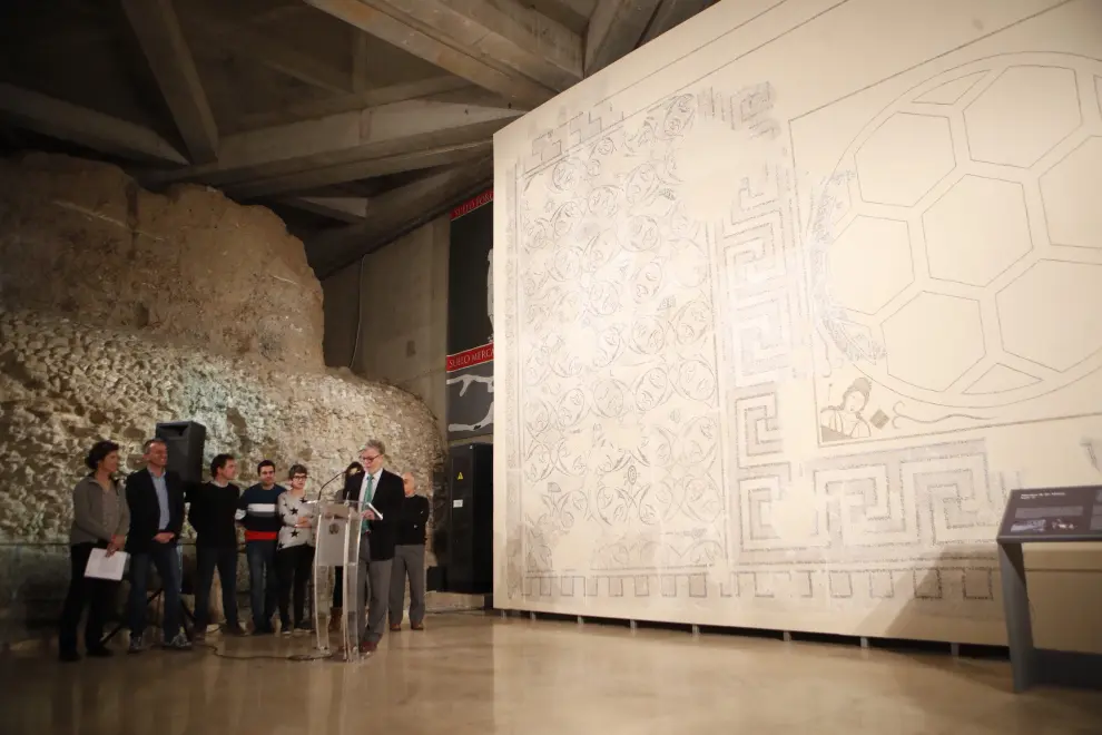 El Museo del Foro romano de Zaragoza recupera el 'Mosaico de las Musas'