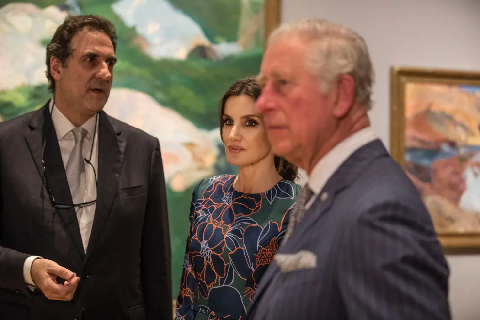 La reina Letizia y el príncipe Carlos abren una exposición de Sorolla en Londres.