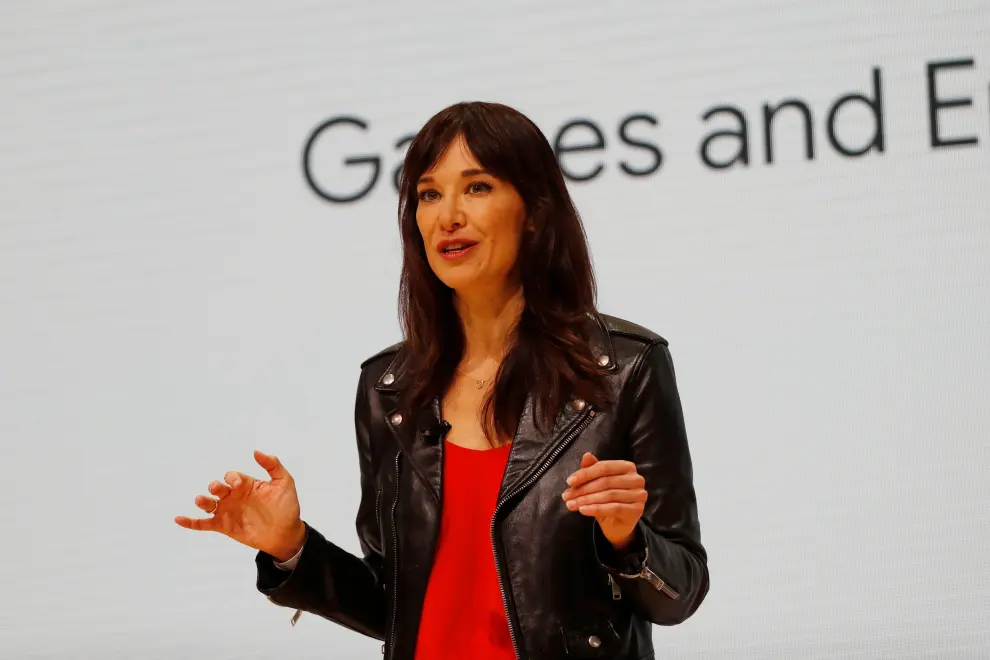 Google vice president and general manager Phil Harrison speaks during a Google keynote address announcing a new video gaming streaming service named Stadia that attempts to capitalize on the company's cloud technology and global network of data centers, at the Gaming Developers Conference in San Francisco, California, U.S., March 19, 2019. [[[REUTERS VOCENTO]]] ALPHABET-GOOGLE/GAMING