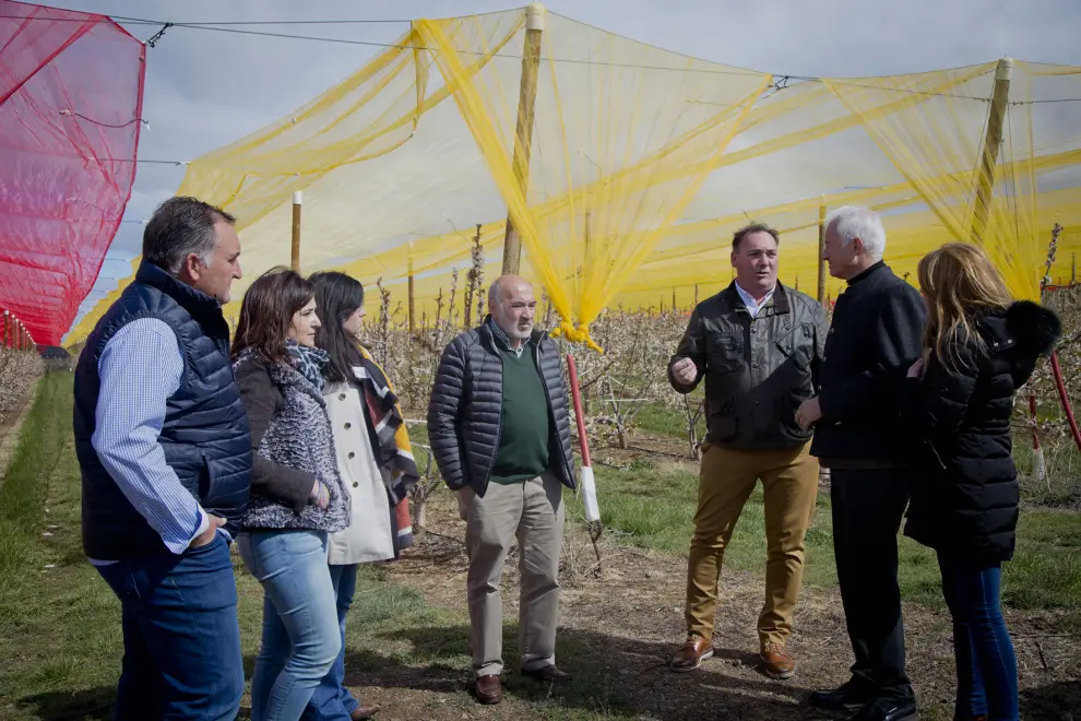 Eloy Suárez y José Manuel Aranda visitan una explotación agrícola de Olvés