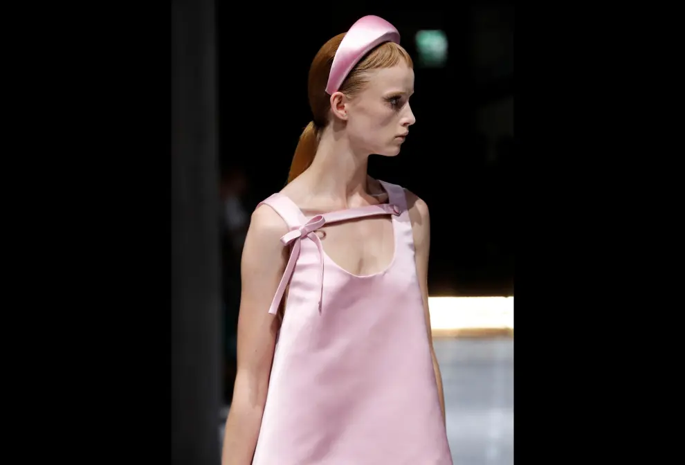 A model presents a creation at the Prada show during Milan Fashion Week Spring 2019 in Milan, Italy, September 20, 2018. REUTERS/Stefano Rellandini [[[REUTERS VOCENTO]]] FASHION-MILAN/PRADA