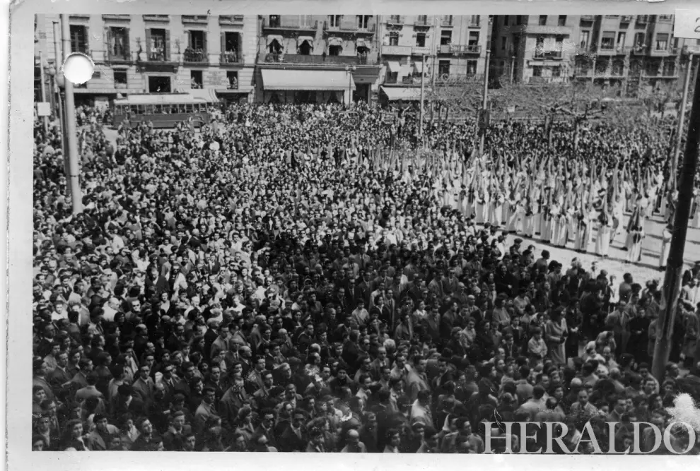 Semana Santa en Zaragoza en 1954.