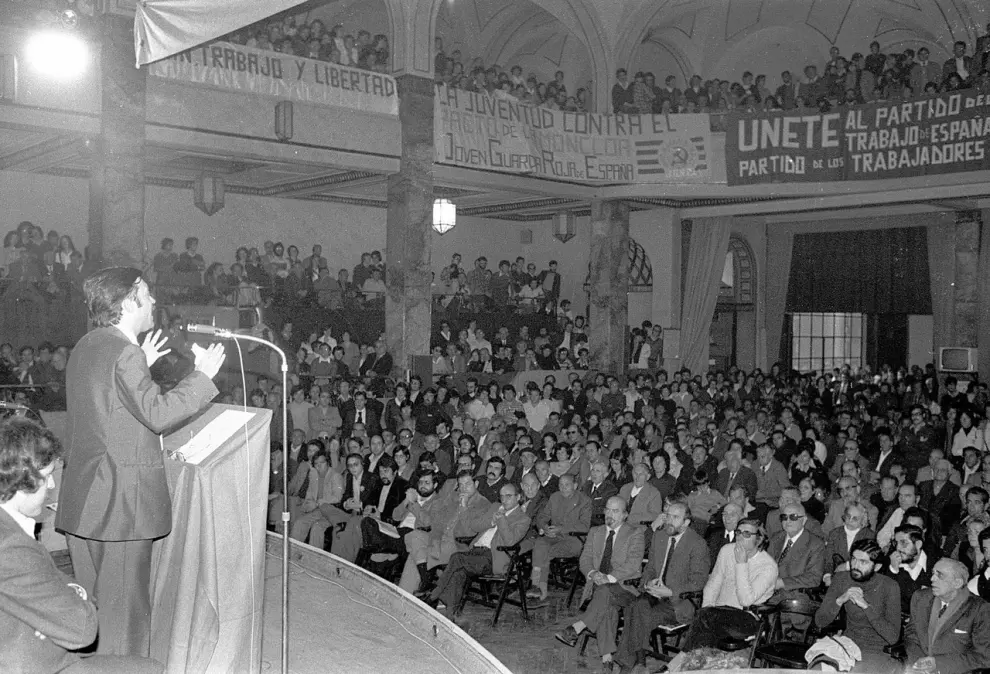 Mitines en Zaragoza durante la campaña electoral de 1977