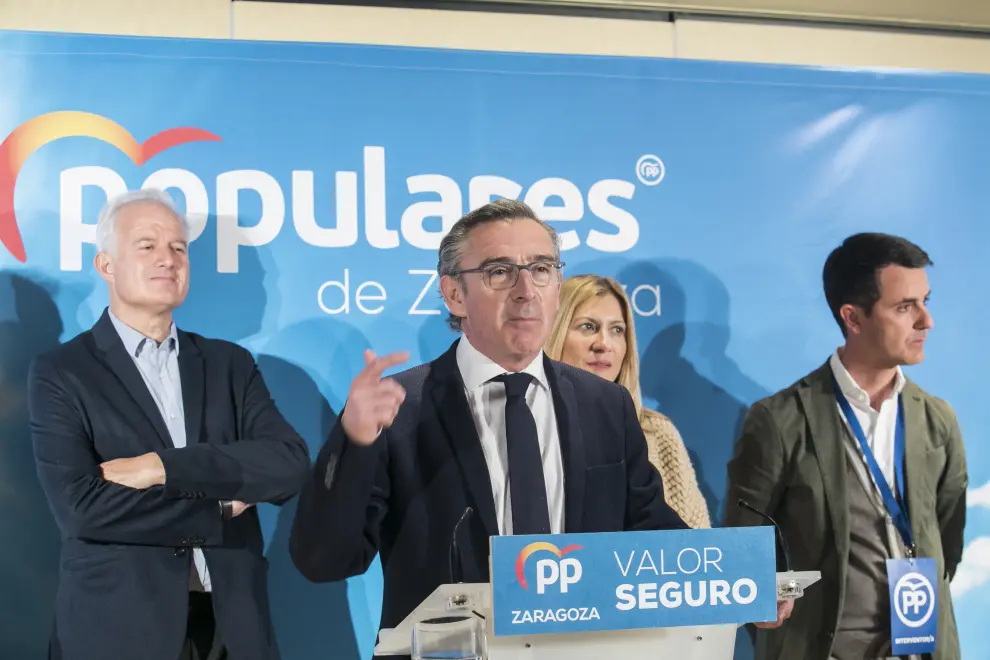 Rueda de prensa del PP aragonés en Zaragoza