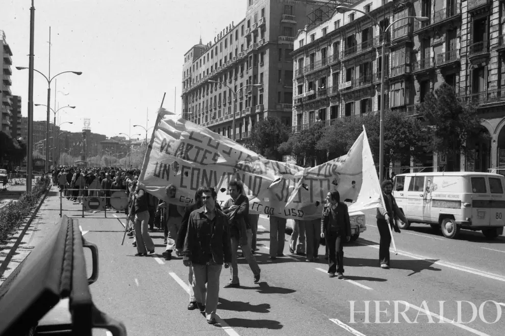 Manifestación del Primero de Mayo en Zaragoza en 1978.
