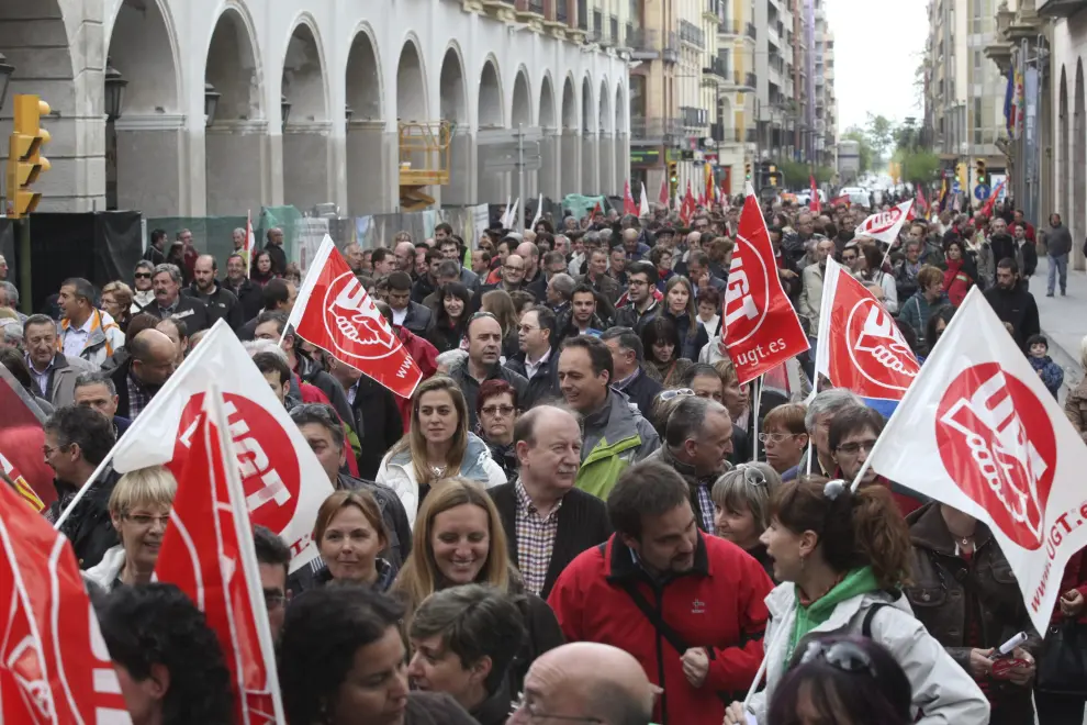 Primero de Mayo en Huesca en 2013.