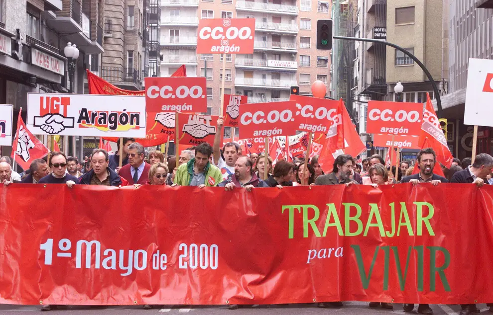 Primero de Mayo en Zaragoza en el año 2000.