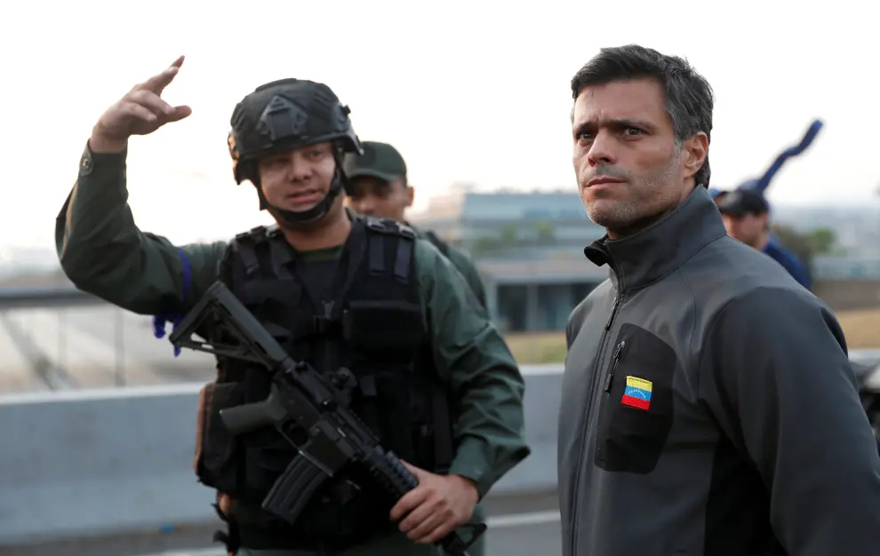 Venezuela, Leopoldo López, Juan Guaidó, militares venezolanos, base aérea La Carlota Caracas