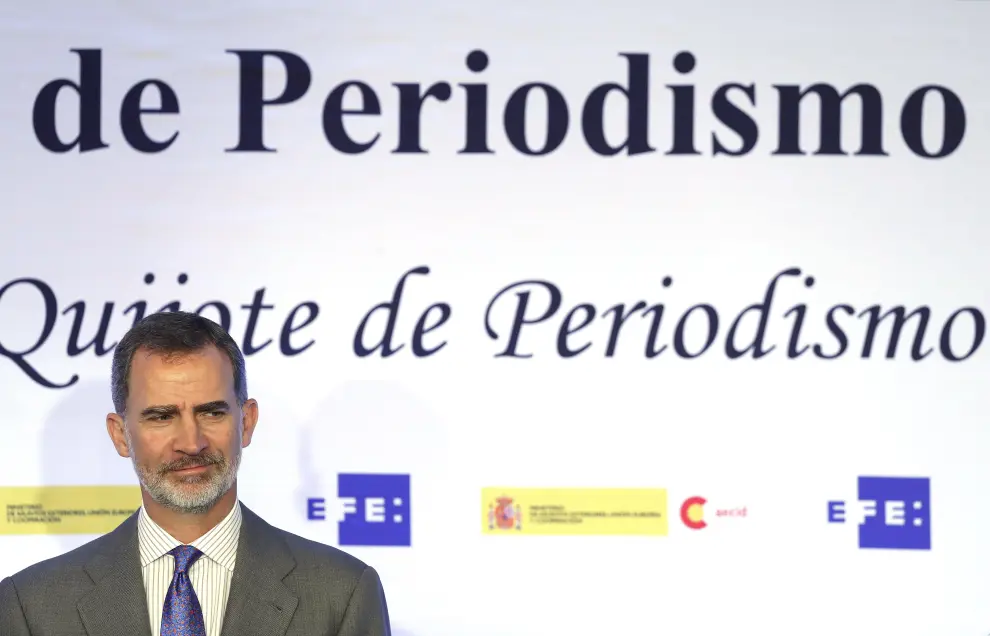 Don Felipe, en la entrega de los XXXVI Premios Rey de España y el XV premio de periodismo Don Quijote.