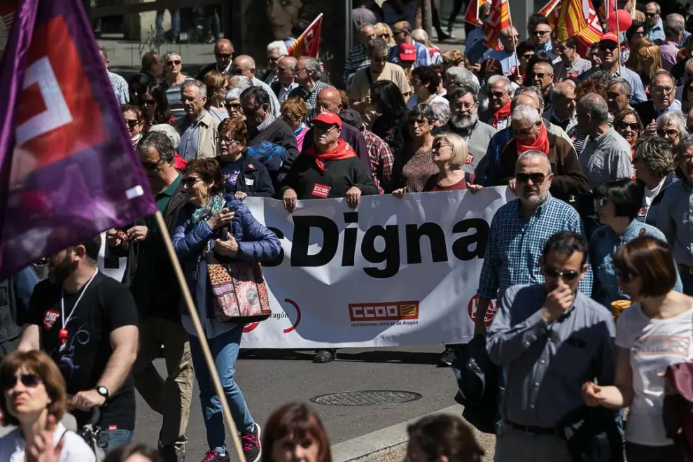 Manifestación en Zaragoza por el Día del Trabajador