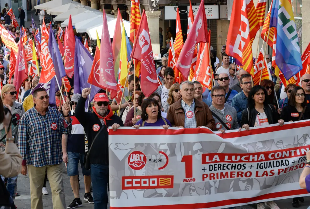 Manifestación en Teruel por el Día del Trabajador