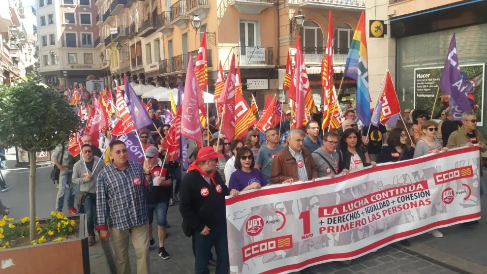 Manifestación en Teruel por el Día del Trabajador.