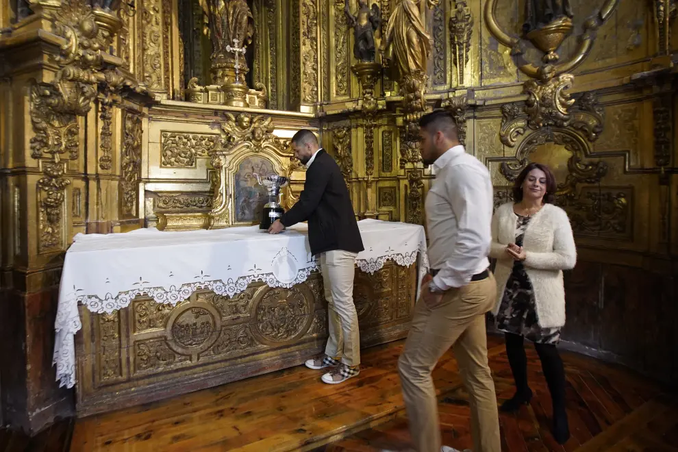Recibimiento del CV Teruel en el Ayuntamiento y ofrenda a la patrona de la ciudad, Santa Emerenciana