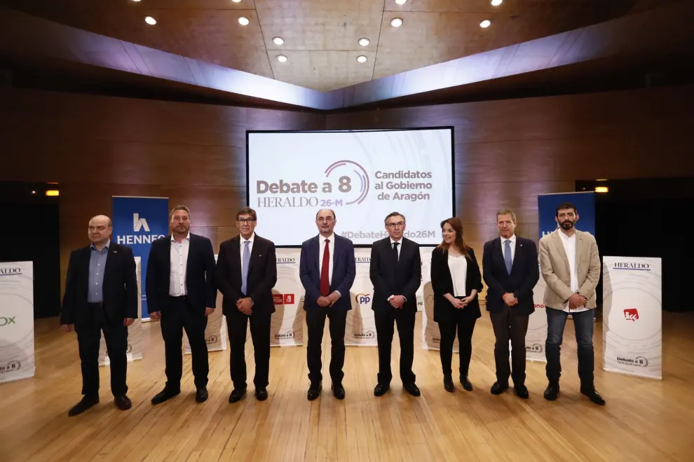 Preparativos del debate de los candidatos al Gobierno de Aragón.