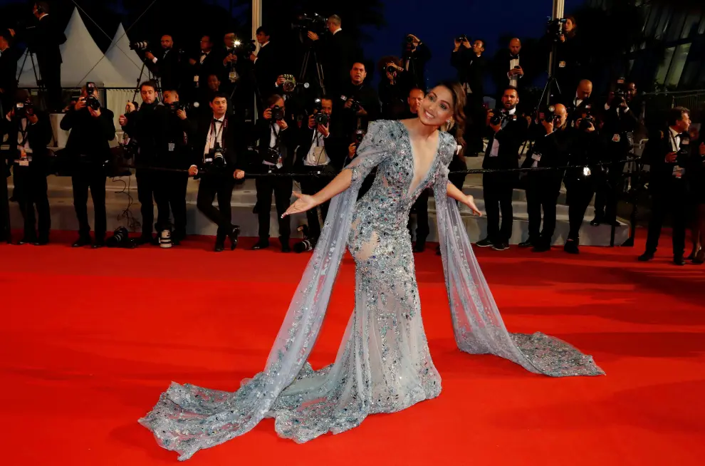 72nd Cannes Film Festival - Screening of the film "Les Miserables" in competition - Red Carpet Arrivals - Cannes, France, May 15, 2019. A guest poses for pictures. REUTERS/Jean-Paul Pelissier [[[REUTERS VOCENTO]]] FILMFESTIVAL-CANNES/LES MISERABLES
