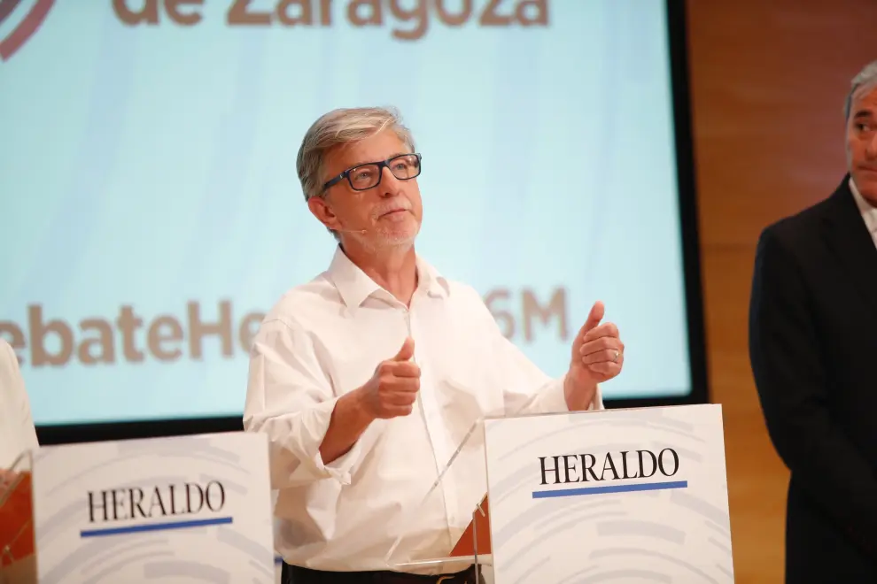 Pedro Santisteve, candidato de Zaragoza en Común al Ayuntamiento de Zaragoza.
